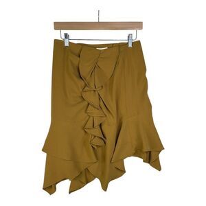 NWT A Loves A Yellow Ruffle Midi‎ Skirt Size 4 $139